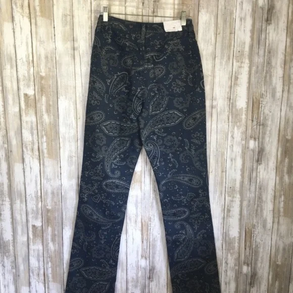 NWT WeWoreWhat Icon Paisley Straight Leg Jeans Night Sky Blue Size 27 - Picture 4 of 7